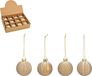 G. Wurm luxe gedecoreerde kerstballen - 12x stuks - champagne - glas - 6 cm