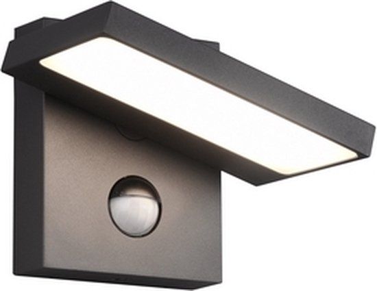 TRIO Leuchten Horton Wandlamp - Antraciet - LED - Met Sensor - 1000 lm - 3000 K - Rechthoek