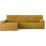 ECOMMERC3 Bankhoes voor chaise longue, lange mouw links, bi-elastisch, ademend, voor chaise longue-bank, mosterdkleurig, elastieken en schuimstof, bescherming tegen slijtage
