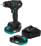 VONROC Perceuse-visseuse sans fil 20V – 40 Nm – Moteur Brushless - 18 positions de vissage + position perçage - Incl. 2 embouts - Incl. 2x 2.0Ah Batterie et chargeur rapide
