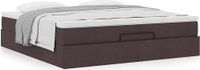 Maison Exclusive lit plateforme avec matelas marron foncé 180x200 cm tissu