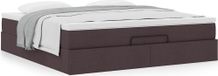 Maison Exclusive lit plateforme avec matelas marron foncé 180x200 cm tissu