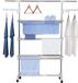 Azomor® Rack à linge mobile peu encombrant avec niveaux réglables et roulettes