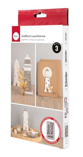 Rayher Siliconen gietvorm vuurtorens, 14,5x26x2cm, 3 vormen, doos 1 stuk, 36177000
