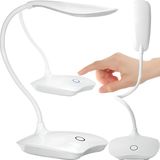 Retoo Lampe de bureau LED, lampe de table dimmable avec commande tactile, 3 niveaux de luminosité, blanc