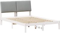 vidaXL Bedframe Wit en lichtgrijs 160 x 200 cm Massief grenenhout