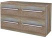 Basic Line Start 46 Badkamermeubelset - 120 x 46 cm - Met Grepen - 4 Lades - Wastafelblad - Scotch Oak
