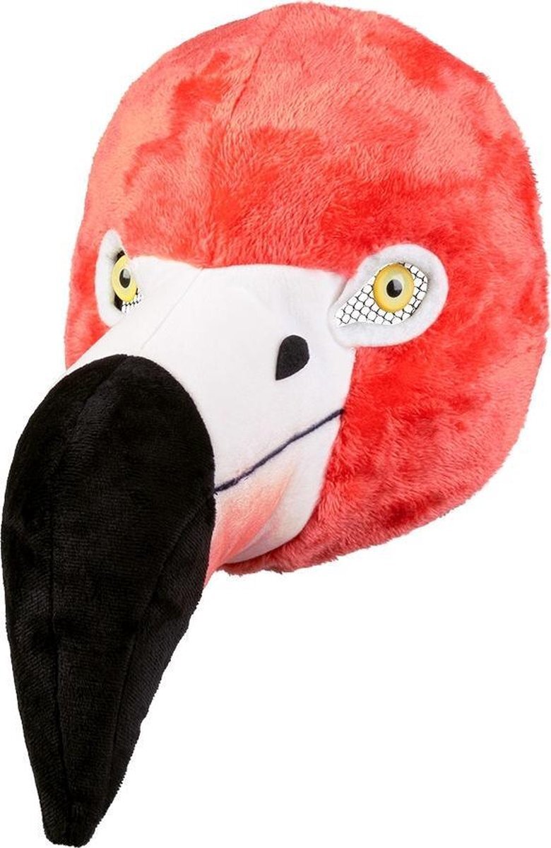 Boland 52546 - gezichtsmasker flamingo, pluche, masker, dier, themafeest, carnaval