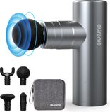 Auronic Massage Gun voor Spierherstel en Ontspanning - Incl. Koffer en 4 Opzetstukken - Professioneel Massage Pistool - Mini Massage Gun - Massage Apparaat voor Rug, Nek en Schouders - Fitness - Grijs