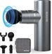 Auronic Massage Gun voor Spierherstel en Ontspanning - Incl. Koffer en 4 Opzetstukken - Professioneel Massage Pistool - Mini Massage Gun - Massage Apparaat voor Rug, Nek en Schouders - Fitness - Grijs