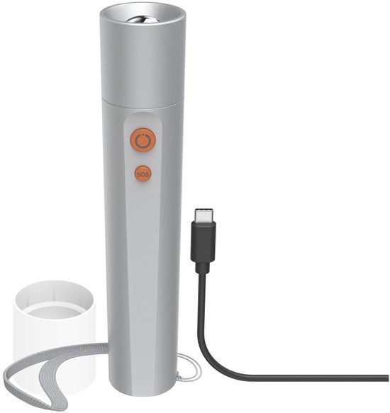 Hama Zaklamp - FL250-C - 250lm - USB-C - Aluminium - 4 standen + SOS - Zilver