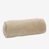 Madam Stoltz Fluwelen Bolsterkussen Rond 20x50cm Taupe