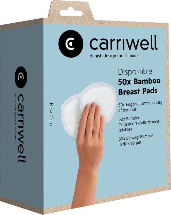 Carriwell Bamboe Zoogcompressen - Disposable - 50 Stuks