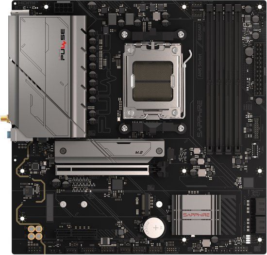 Sapphire PULSE B850M WiFi Moederbord - AMD B850 - Socket AM5 - Micro ATX - DDR5 - WiFi 6 - Bluetooth 5.3