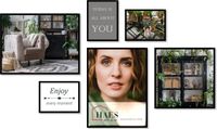 HAES DECO - Collage set met 6 kunststof fotolijsten zwart Easy Frame