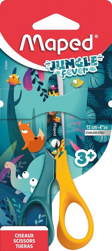 Maped Office Maped Jungle Fever Papierschaar 12cm Blauw/Geel