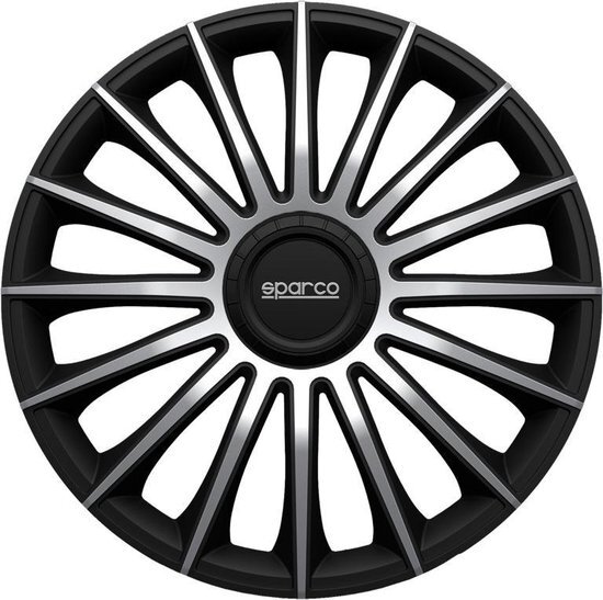 Sparco 4-Delige Wieldoppenset Torino 13-inch zwart/zilver