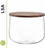 LSA Serveerstolp - City - met walnoten deksel - Glas/Hout - Transparant - 32 cm