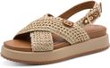 Tamaris Plateau Sandalen Dames Beige Leer Maat 36