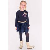 B.Nosy aansluitende longsleeve met print - donkerblauw