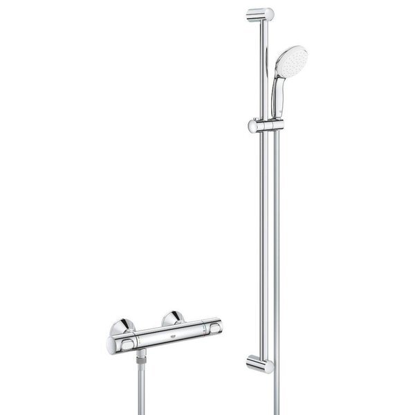 GROHE Grohtherm 500 thermostatische douchemengkraan met glijstang en handdouche chroom 34797000