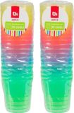 Excellent Houseware verres à shot - 40x - couleurs - plastique - 30 ml - réutilisable
