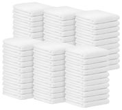 Avalon Towels 60 stuks badstof reinigingsdoekjes (35,6 x 43,2 cm) van 100% katoen, zeer absorberend en duurzaam voor veelzijdig gebruik in de reiniging van keukens, auto's en industrie (wit)