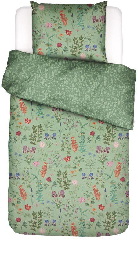 Essenza Marigold Dekbedovertrek Quiet green - Eenpersoons – 140x200/220 cm
