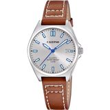 Calypso K5869/2 Polshorloge Dames Bruin Leer Zilverkleurig Staal Analoog Quartz