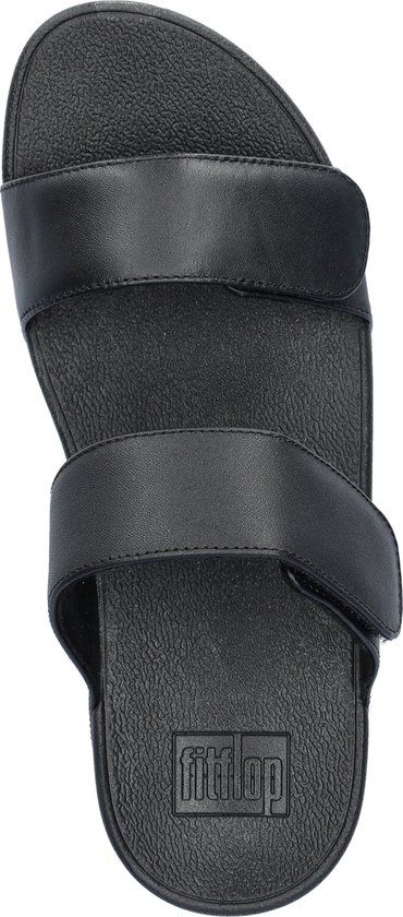 FitFlop Lulu Adjustable Leather Slippers - Black - Size 39