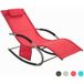 SoBuy Chaise Balançoire Confortable - Rouge - Structure Métallique