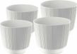 Prosperplast Carf Stripe plantenpotten - Wit - 4 stuks - Kunststof - Ø 13 & 17 cm