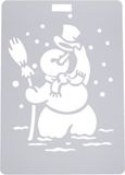 Peha kerst/winter raamsjabloon - sneeuwpop - 21 x 30 cm