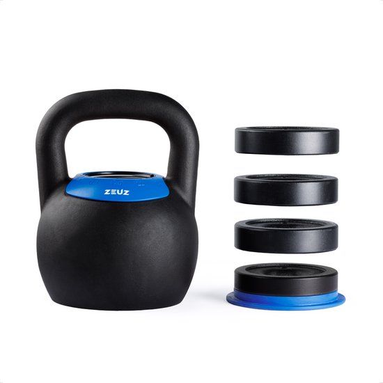 ZEUZ Verstelbare Kettlebell tot 24 KG - Zwart & Rood
