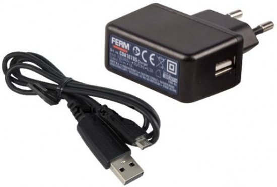 Ferm CDA1078S - Laadadapter met USB kabel voor CDM1108S