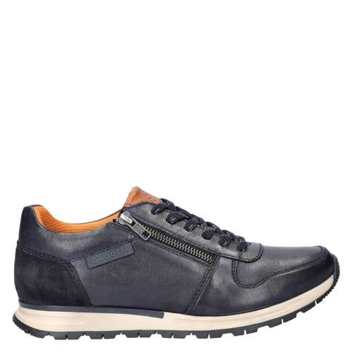 Bugatti leren sneakers donkerblauw