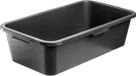 KADAX mortelbak 40 liter, mortelbak voor bouwplaats, 70 x 39 x 18 cm, vierkante cementbak van kunststof, zwarte mortelkist, stabiele betonbak met handgrepen, eetbak, bouwbak, mortar box