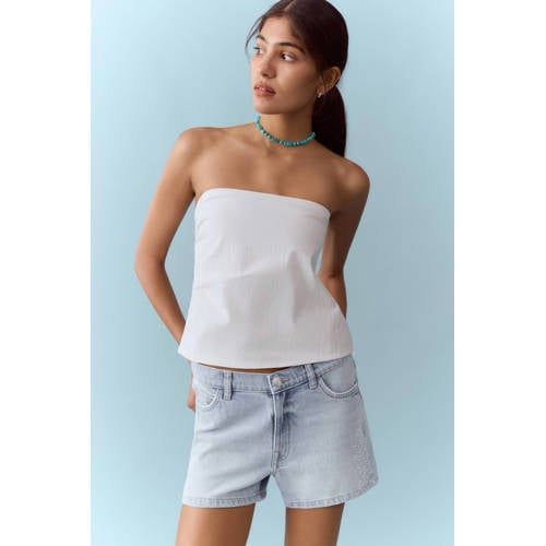 MANGO TEEN short light blue denim
