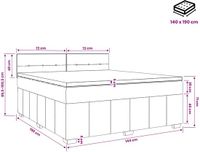 vidaXL Boxspringbed met matras Donkergrijs 140 x 190 cm Stof