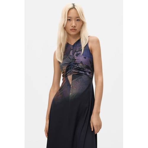 Desigual midi jurk met print - zwart