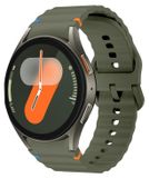 Wigento Samsung Galaxy Watch 7 44 / 40mm: siliconen band met golvend patroon, donkergroen, vervanging