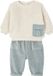 Vertbaudet Babyset pluche sweater + fluwelen broek blauwgroen
