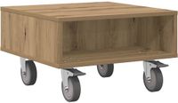 vidaXL Bijzettafel met wielen Artisan Eiken 50,5 x 50 x 30 cm