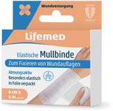 Lifemed gaasverband elastisch, wit, 60 mm x 4,0 m