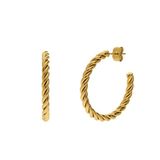 Lucardi Dames Stainless steel oorringen voor dames - Oorbellen - Staal - Goudkleurig