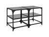 Maison Exclusive - Tables basses avec plateau en verre, 2 pièces, noir, 40x40x45 cm, acier