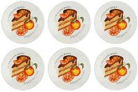 LA PORCELLANA BIANCA GOLOSERIE Set of 6 cake plates 17.5 cm Black Porcelain