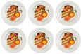 LA PORCELLANA BIANCA GOLOSERIE Set of 6 cake plates 17.5 cm Black Porcelain