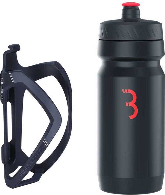 BBB Cycling FlexCage - Lichtgewicht Bidonhouder met Bidon - 550ml - Zwart / Rood