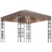 vidaXL Prieel met LED-lichtslinger 3x3 m taupe